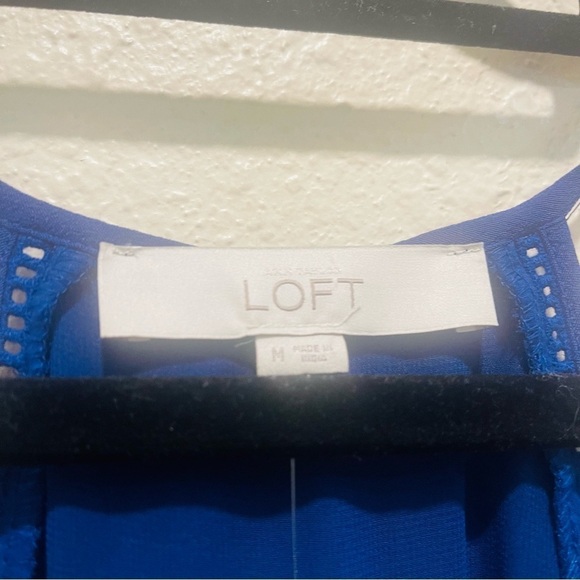 Ann Taylor Loft Blue Eyelet Dress M NWT - Picture 6 of 7